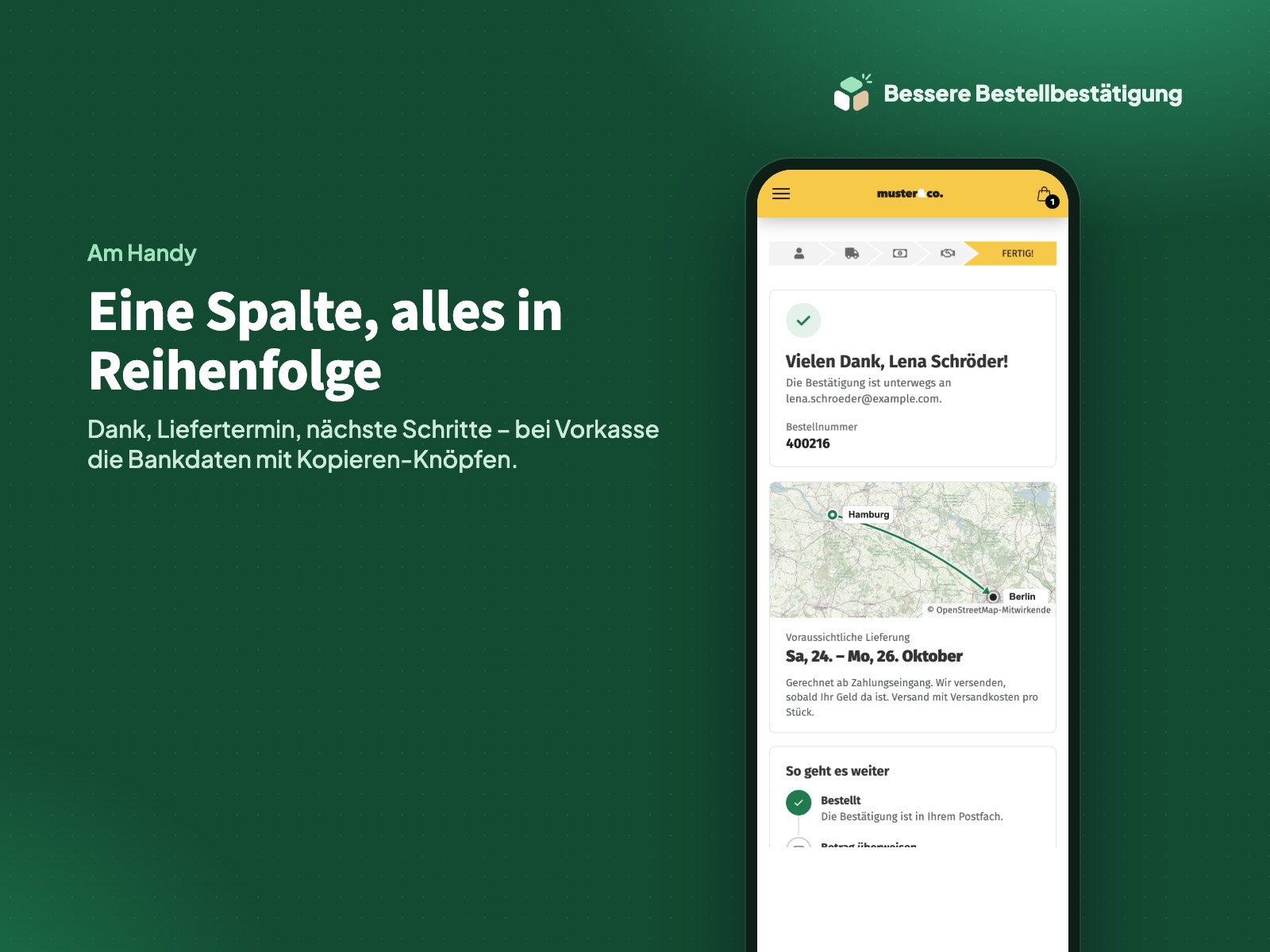 Ansicht am Handy