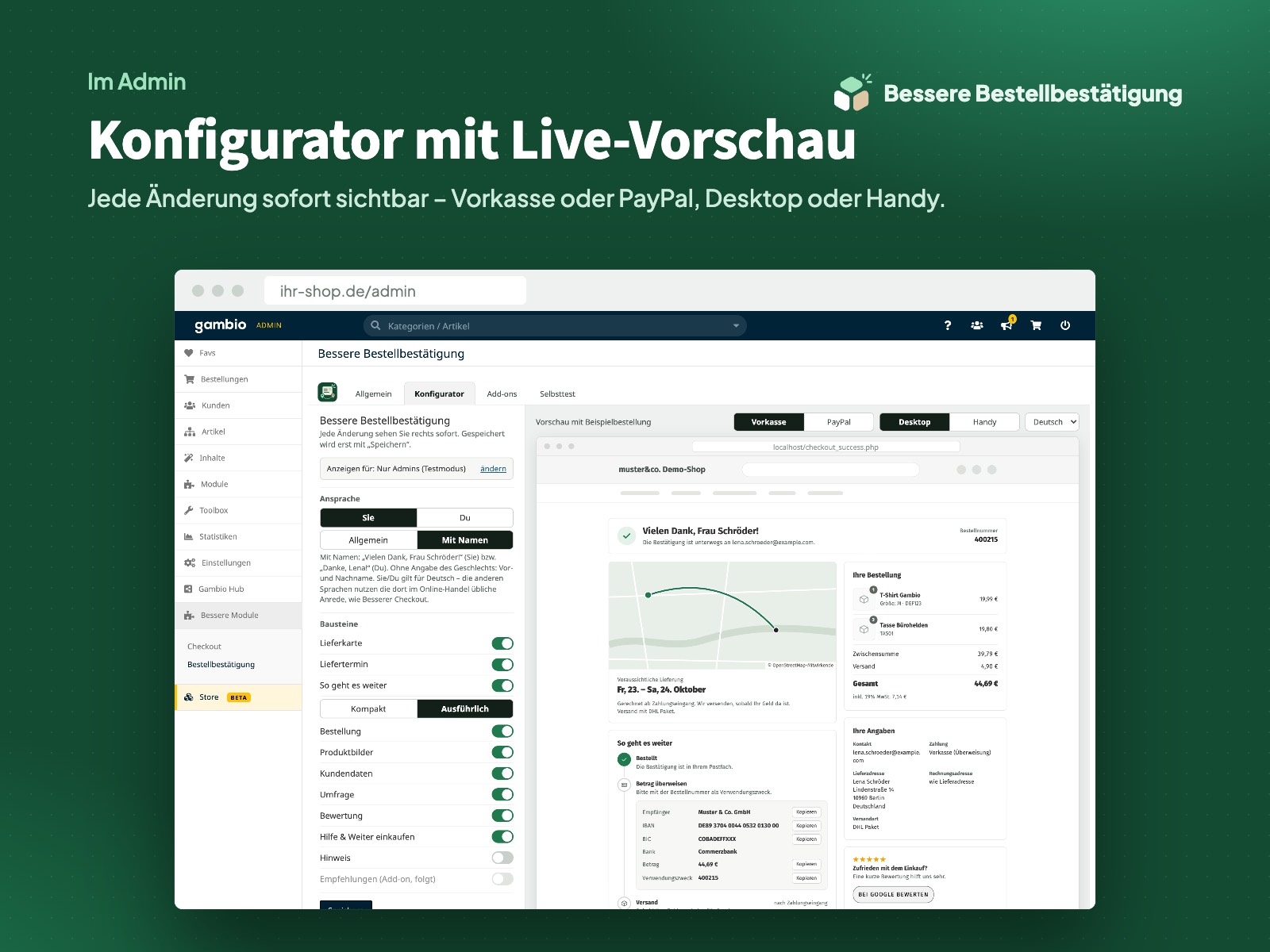 Konfigurator mit Live-Vorschau