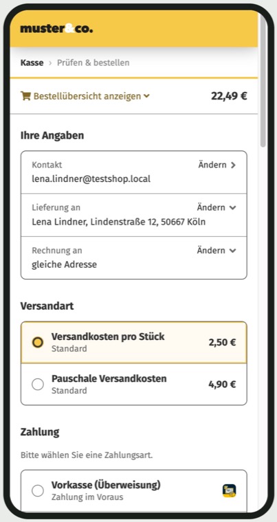 Besserer Checkout am Handy